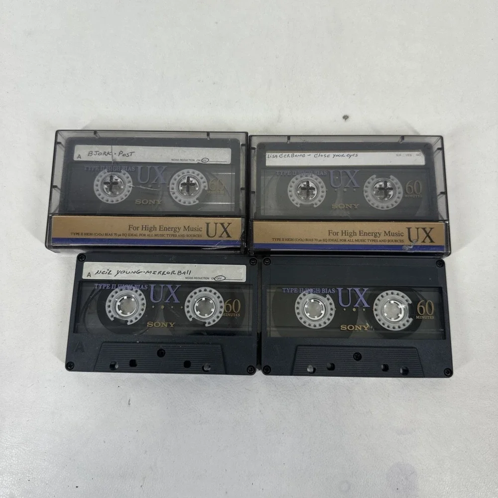 Sony UX 60 Cassette Tapes Type II High Bias Chrome Vintage Audio Used Lot of 4